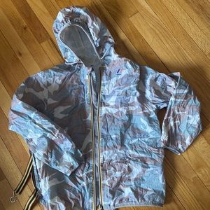 Womens light camo Kway packable rain coat jacket